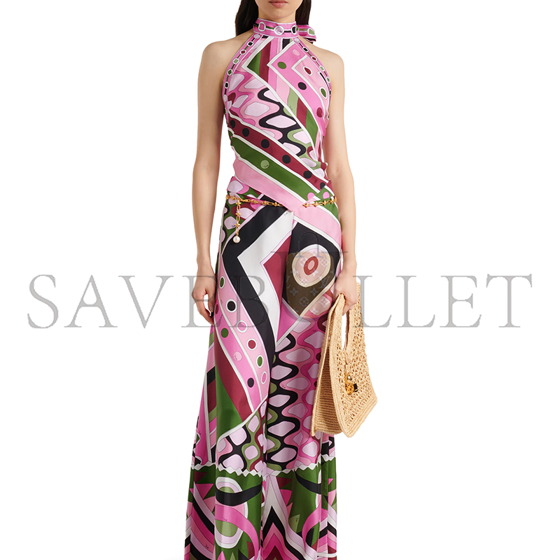 PUCCI VIVARA SILK SATIN WIDE-LEG PANTS